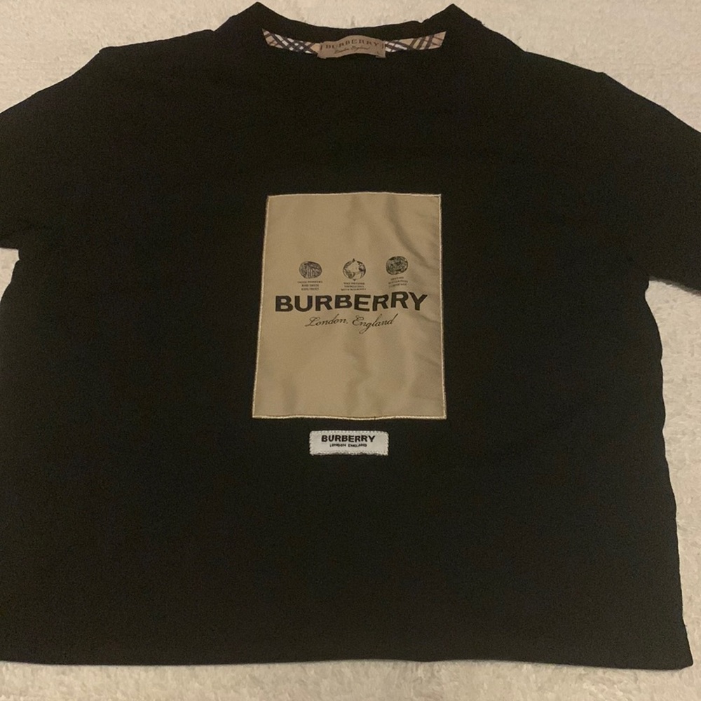 Burberry Owie Label Logo T Shirt - Picture 5 of 8